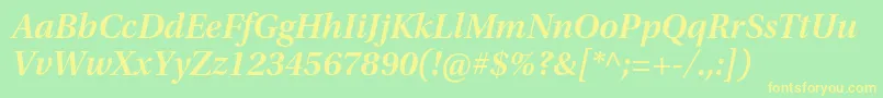 UtopiastdSemiboldsubhit Font – Yellow Fonts on Green Background