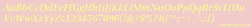 UtopiastdSemiboldsubhit Font – Yellow Fonts on Pink Background
