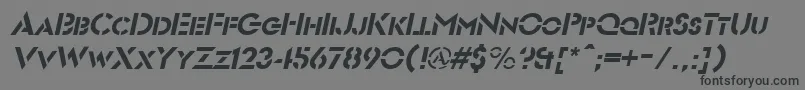 フォントFuturiststencilItalic – 黒い文字の灰色の背景