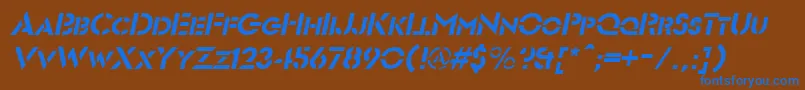 FuturiststencilItalic Font – Blue Fonts on Brown Background