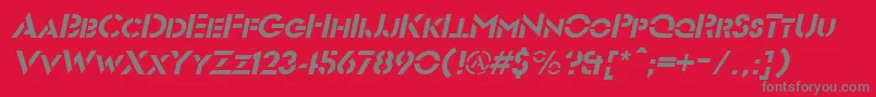 FuturiststencilItalic Font – Gray Fonts on Red Background