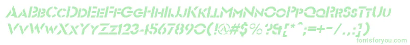 フォントFuturiststencilItalic – 緑のフォント