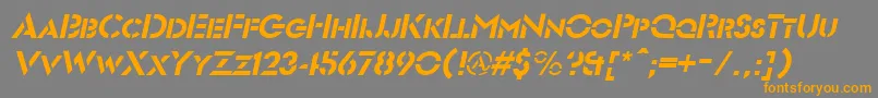 FuturiststencilItalic Font – Orange Fonts on Gray Background