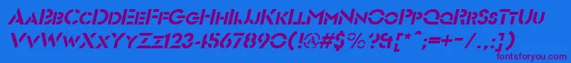 FuturiststencilItalic-fontti – violetit fontit sinisellä taustalla