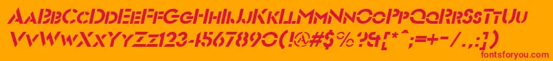 FuturiststencilItalic Font – Red Fonts on Orange Background