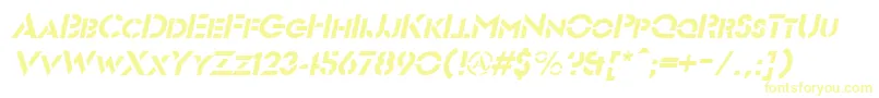 FuturiststencilItalic Font – Yellow Fonts on White Background