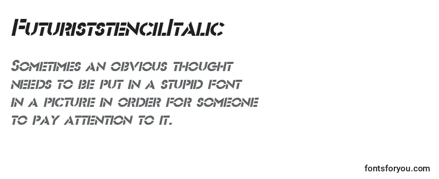 Review of the FuturiststencilItalic Font