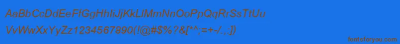 CordiaNewBoldItalic-Schriftart – Braune Schriften auf blauem Hintergrund