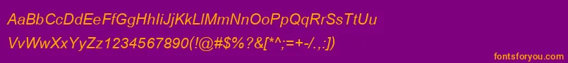 CordiaNewBoldItalic Font – Orange Fonts on Purple Background