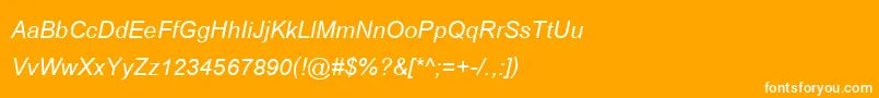 Шрифт CordiaNewBoldItalic – белые шрифты на оранжевом фоне