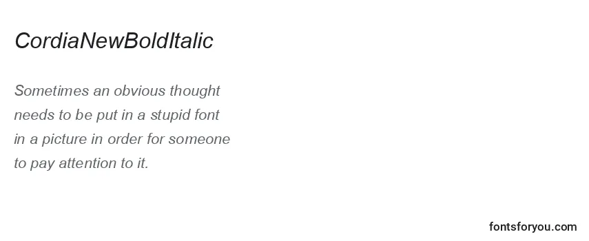 Review of the CordiaNewBoldItalic Font