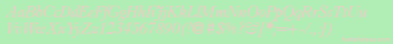 I771RomanItalic Font – Pink Fonts on Green Background