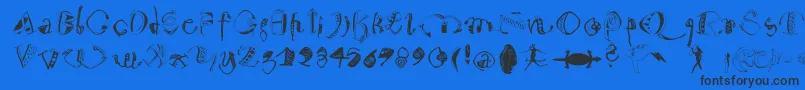 Warum2001 Font – Black Fonts on Blue Background