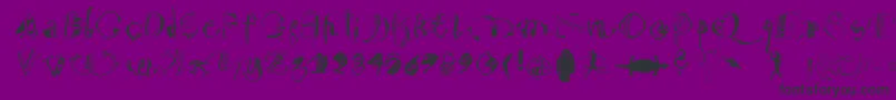 Warum2001-Schriftart – Schwarze Schriften auf violettem Hintergrund