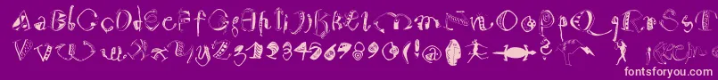Warum2001 Font – Pink Fonts on Purple Background