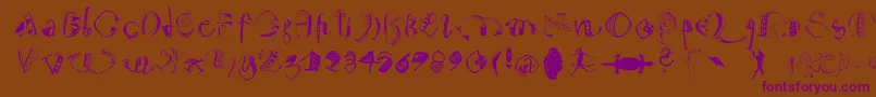 Warum2001 Font – Purple Fonts on Brown Background