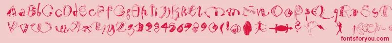 Warum2001 Font – Red Fonts on Pink Background