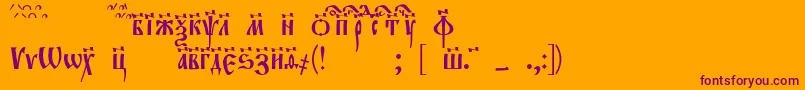 Evangeliett Font – Purple Fonts on Orange Background