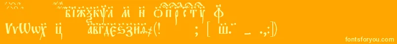 Evangeliett Font – Yellow Fonts on Orange Background