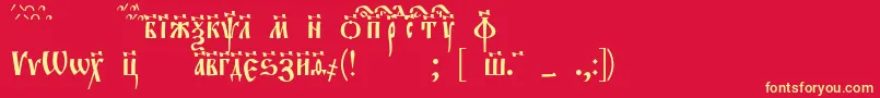 Evangeliett Font – Yellow Fonts on Red Background