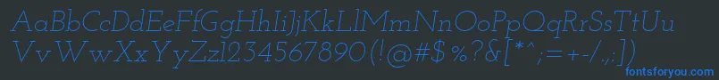 Josefinslab Lightitalic Font – Blue Fonts on Black Background