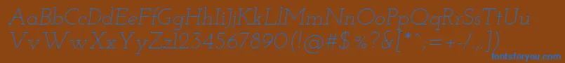 Josefinslab Lightitalic Font – Blue Fonts on Brown Background