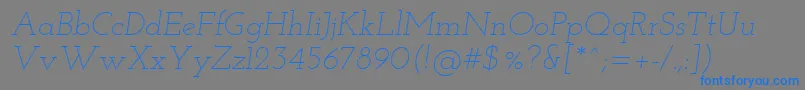 Josefinslab Lightitalic Font – Blue Fonts on Gray Background