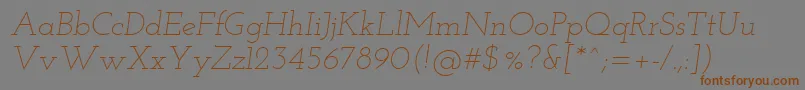 Josefinslab Lightitalic Font – Brown Fonts on Gray Background