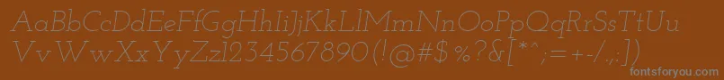 Josefinslab Lightitalic Font – Gray Fonts on Brown Background