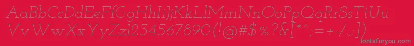 Josefinslab Lightitalic Font – Gray Fonts on Red Background