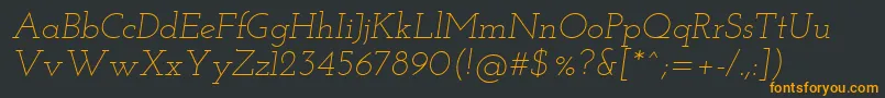 Шрифт Josefinslab Lightitalic – оранжевые шрифты на чёрном фоне