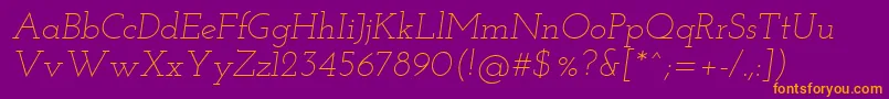 Josefinslab Lightitalic Font – Orange Fonts on Purple Background