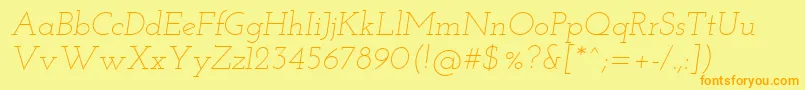 Josefinslab Lightitalic Font – Orange Fonts on Yellow Background