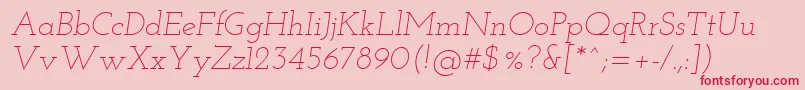 Josefinslab Lightitalic Font – Red Fonts on Pink Background