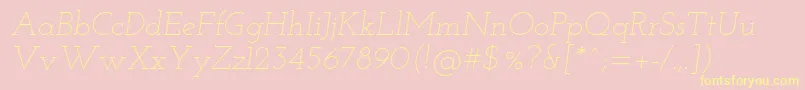 Josefinslab Lightitalic Font – Yellow Fonts on Pink Background