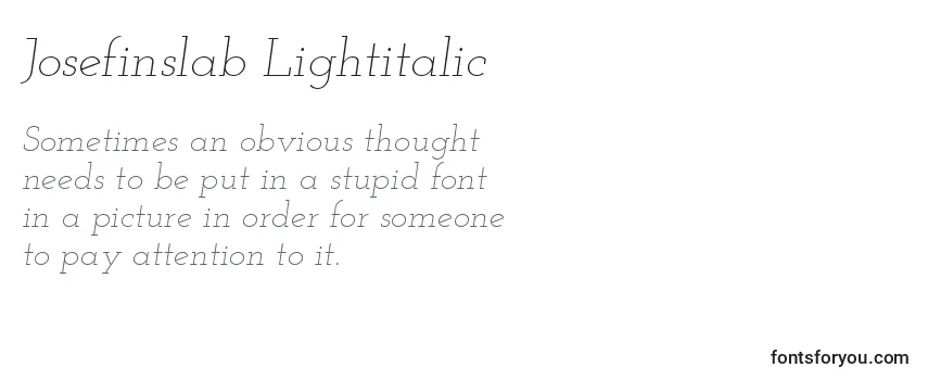 Josefinslab Lightitalic-fontti