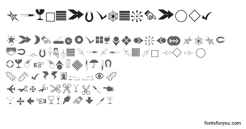 Czcionka Journaldingbats3 – alfabet, cyfry, specjalne znaki