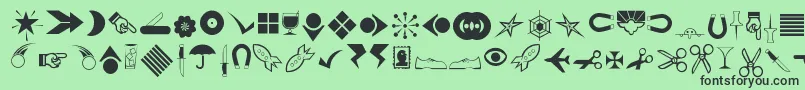 Journaldingbats3 Font – Black Fonts on Green Background