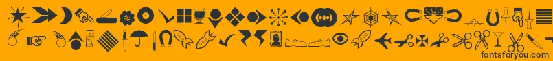 Journaldingbats3 Font – Black Fonts on Orange Background
