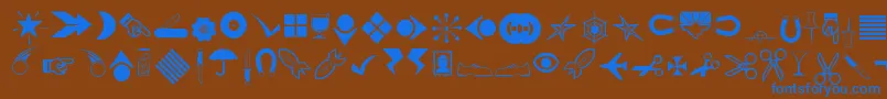 Więcej informacji o czcionce Journaldingbats3 Czcionka Journaldingbats3 – niebieskie czcionki na brązowym tle
