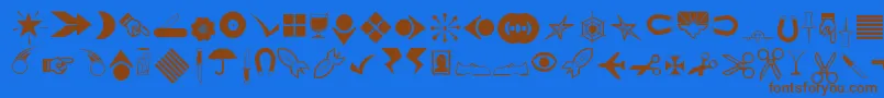 Journaldingbats3 Font – Brown Fonts on Blue Background