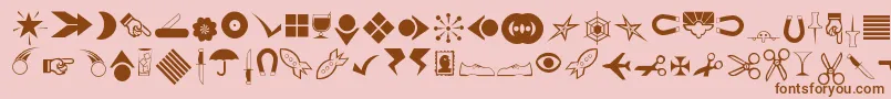 Journaldingbats3 Font – Brown Fonts on Pink Background