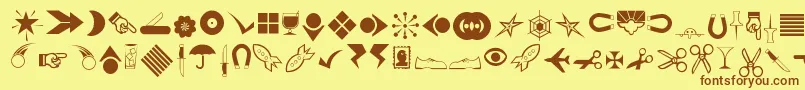 Journaldingbats3 Font – Brown Fonts on Yellow Background
