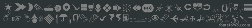 Czcionka Journaldingbats3 – szare czcionki na czarnym tle