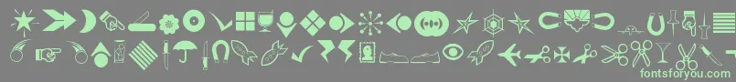 Weitere Informationen zur Journaldingbats3-Schriftart Journaldingbats3-Schriftart – Grüne Schriften auf grauem Hintergrund