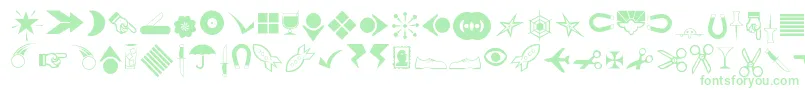 Journaldingbats3-Schriftart – Grüne Schriften auf weißem Hintergrund