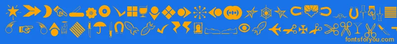 Journaldingbats3 Font – Orange Fonts on Blue Background