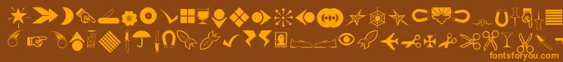 Journaldingbats3 Font – Orange Fonts on Brown Background