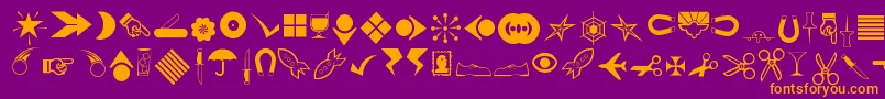 Journaldingbats3 Font – Orange Fonts on Purple Background