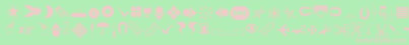 Journaldingbats3 Font – Pink Fonts on Green Background
